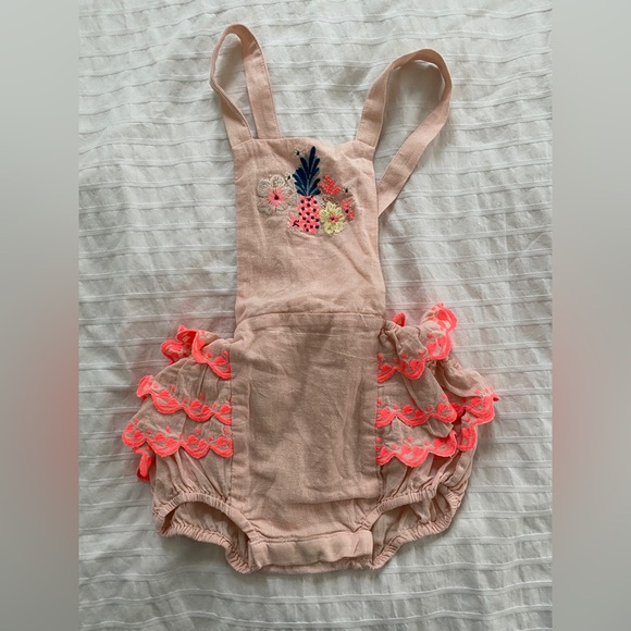 Louise Misha Embroidered Ruffle Romper - Picture 1 of 7